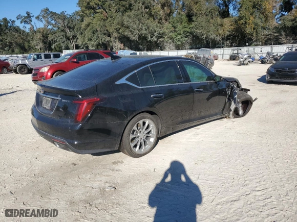 2021 Cadillac CT5 Premium Luxury with VIN 1G6DN5RK7M0145405, listed as a Copart auction lot 82403204 with 54,831 mi miles and Salvage Title. Bid and sale history available at carsss.com. Image 3.