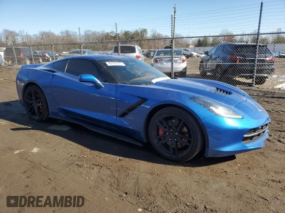 2014 Chevrolet Corvette Z51 3LT with VIN 1G1YM2D71E5129832, listed as a Copart auction lot 42787075 with 68,404 mi miles and Salvage title. Bid and sale history available at DreamBid. Image 4.