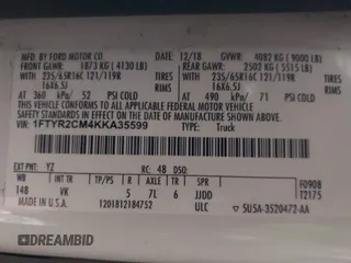 2019 Ford Transit with VIN 1FTYR2CM4KKA35599, listed as a IAAI auction lot 41595455 with 222,851 mi miles. Bid and sale history available at carsss.com. Image 9.