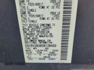 2005 Nissan Quest SE with VIN 5N1BV28U65N128469, listed as a Copart auction lot 83236544 with 108,346 mi miles and Salvage Title. Bid and sale history available at carsss.com. Image 15.