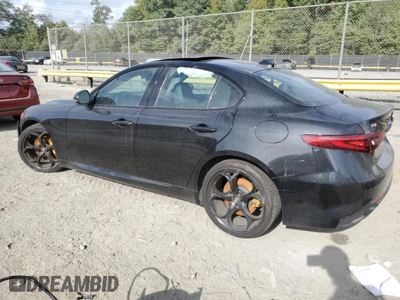 2019 Alfa Romeo Giulia Ti Sport with VIN ZARFANBN8K7605056, listed as a Copart auction lot 71777854 with 71,879 mi miles and Salvage Title. Bid and sale history available at carsss.com. Image 2.