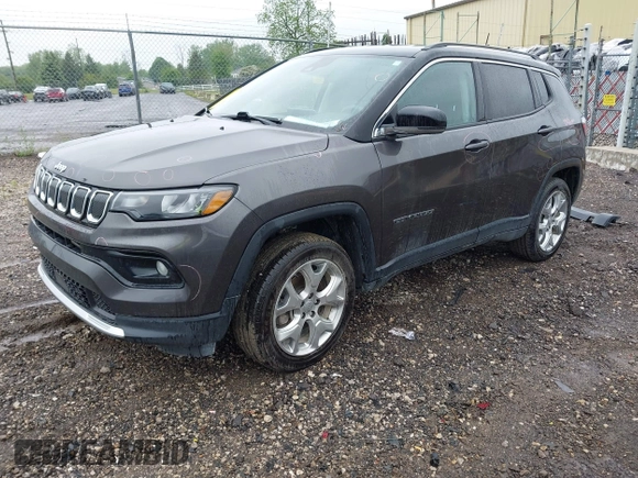 2022 Jeep Compass Limited with VIN 3C4NJDCB0NT132239, listed as a IAAI auction lot 42326962 with 56,278 mi miles and . Bid and sale history available at DreamBid. Image 18.