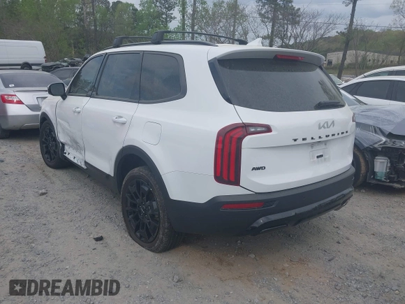 2022 Kia Telluride SX with VIN 5XYP5DHC1NG318216, listed as a IAAI auction lot 41964915 with 22,582 mi miles and . Bid and sale history available at carsss.com. Image 3.