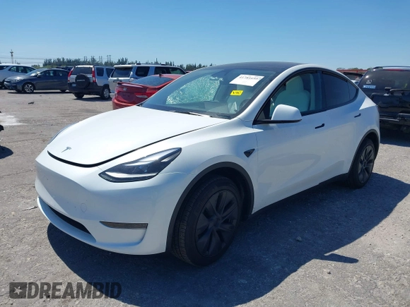 2025 Tesla Model Y Long Range with VIN 7SAYGDED6SF234278, listed as a IAAI auction lot 41781695 with 1,168 mi miles and . Bid and sale history available at DreamBid. Image 2.