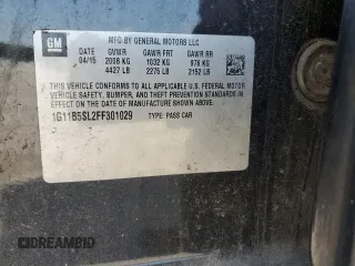 2015 Chevrolet Malibu LS with VIN 1G11B5SL2FF301029, listed as a Copart auction lot 65641574 with 174,788 mi miles and Salvage Title. Bid and sale history available at DreamBid. Image 13.