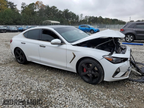 2019 Genesis G70 3.3T Advanced with VIN KMTG34LE6KU014762, listed as a Copart auction lot 79920954 with 143,211 mi miles and Salvage Title. Bid and sale history available at carsss.com. Image 4.