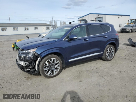2023 Hyundai Santa Fe Calligraphy with VIN 5NMS54AL4PH593947, listed as a Copart auction lot 48129675 with 15,094 mi miles and Salvage Title. Bid and sale history available at carsss.com. Image 1.