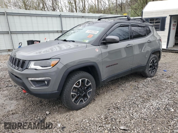 2021 Jeep Compass Trailhawk with VIN 3C4NJDDB2MT566157, listed as a Copart auction lot 51652255 with 47,284 mi miles and Salvage title. Bid and sale history available at DreamBid. Image 1.