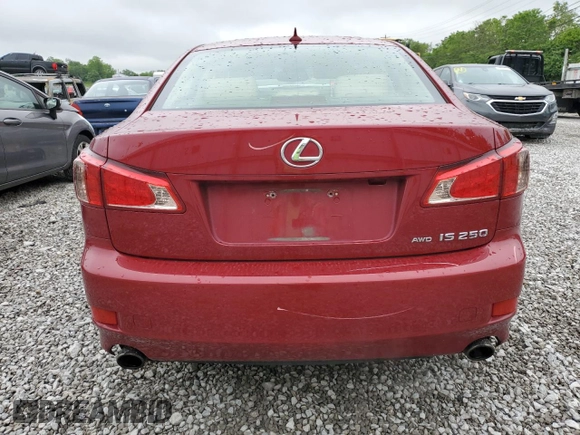 2012 Lexus IS 250 with VIN JTHCF5C20C5053860, listed as a Copart auction lot 58081105 with 114,564 mi miles and Salvage title. Bid and sale history available at DreamBid. Image 6.
