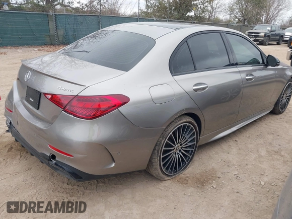 2024 Mercedes-Benz C 300 with VIN W1KAF4HB3RR177320, listed as a IAAI auction lot 41595252 with 4,741 mi miles and . Bid and sale history available at DreamBid. Image 4.