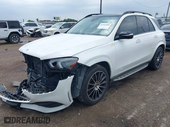 2020 Mercedes-Benz GLE 350 with VIN 4JGFB4JEXLA193905, listed as a IAAI auction lot 42347660 with 55,312 mi miles and . Bid and sale history available at DreamBid. Image 2.