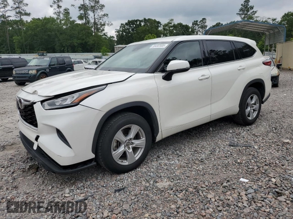2020 Toyota Highlander L with VIN 5TDCZRAH2LS504191, listed as a Copart auction lot 59492585 with 85,195 mi miles and Salvage title. Bid and sale history available at DreamBid. Image 1.