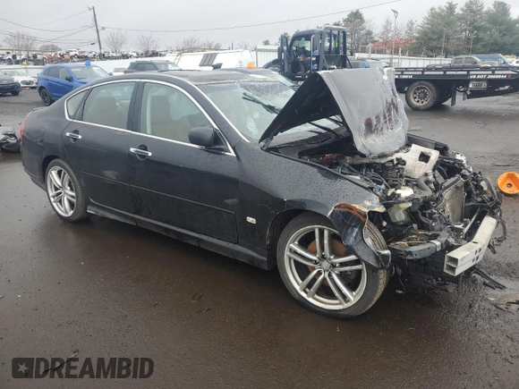 2007 Infiniti M45 Sport with VIN JNKBY01E67M402716, listed as a Copart auction lot 48189115 with 55,259 mi miles and Salvage Title. Bid and sale history available at carsss.com. Image 4.