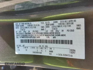 2023 Ford Bronco с VIN 1FMEE5DH2PLB21489, выставлен на аукционе Copart как лот 60690365 с пробегом 14 326 миль миль и Списание • Salvage title. История ставок и продаж доступна на DreamBid. Изображение 13.