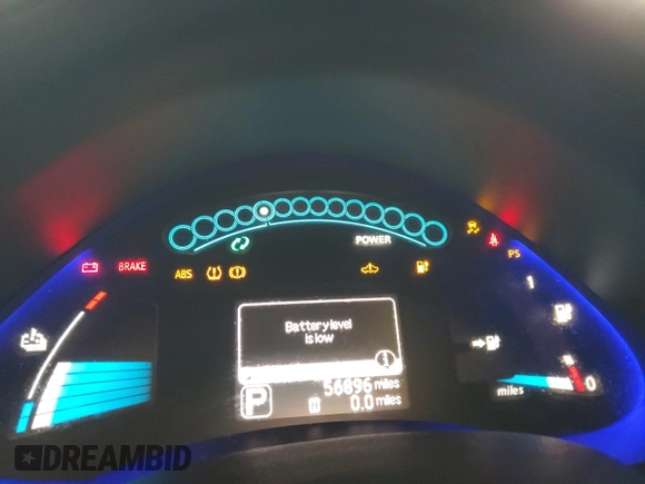 2013 Nissan LEAF SL with VIN 1N4AZ0CP0DC403733, listed as a Copart auction lot 55895555 with 56,896 mi miles and Clean Title. Bid and sale history available at DreamBid. Image 9.