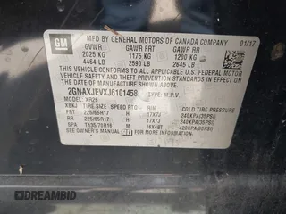 2018 Chevrolet Equinox LT with VIN 2GNAXJEVXJ6101458, listed as a IAAI auction lot 41939123 with Not provided miles and . Bid and sale history available at DreamBid. Image 9.