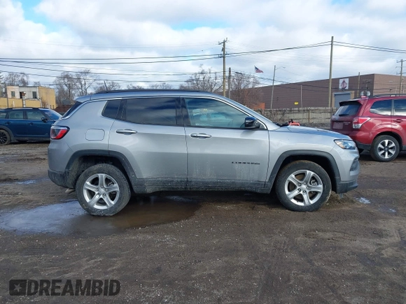 2023 Jeep Compass Latitude with VIN 3C4NJDBN7PT532099, listed as a IAAI auction lot 41485624 with 10,564 mi miles and . Bid and sale history available at DreamBid. Image 12.