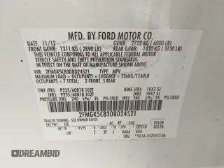 2013 Ford Flex SEL z VIN 2FMGK5C83DBD24521, wystawiony jako IAAI lot #42211607 z przebiegiem 95 735 mil mil oraz . Historia ofert i sprzedaży dostępna na DreamBid. Obrazek 9.
