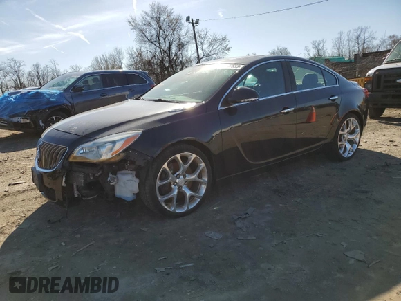 2014 Buick Regal GS with VIN 2G4GU5GX5E9257893, listed as a Copart auction lot 49737655 with 155,541 mi miles and Salvage Title. Bid and sale history available at DreamBid. Image 1.