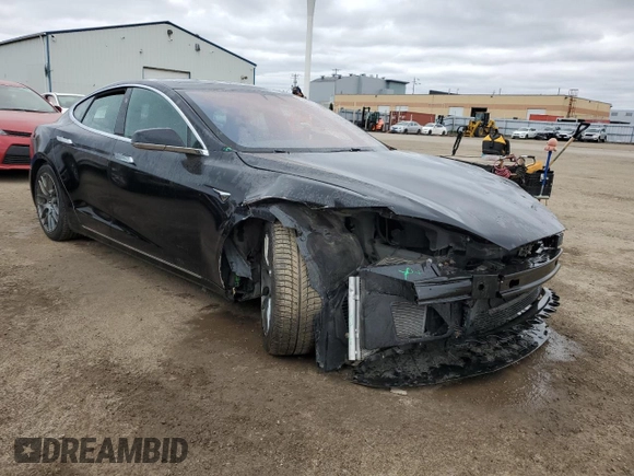 2017 Tesla Model S 100D with VIN 5YJSA1E21HF218273, listed as a Copart auction lot 55598075 with Not provided miles and Salvage title. Bid and sale history available at DreamBid. Image 4.