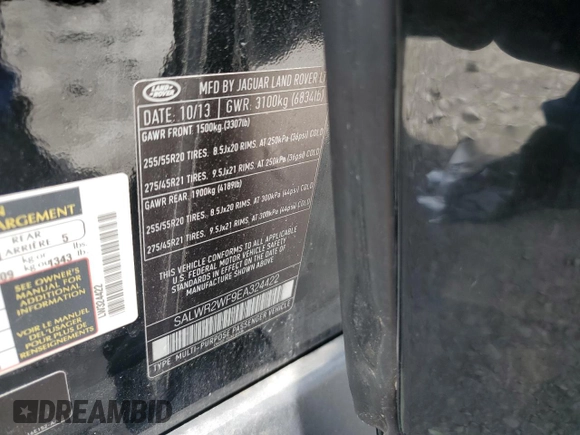 2014 Land Rover Range Rover Sport HSE z VIN SALWR2WF9EA324422, wystawiony jako Copart lot #58230845 z przebiegiem 100 256 mil mil oraz Czysty tytuł • Clean title. Historia ofert i sprzedaży dostępna na DreamBid. Obrazek 13.