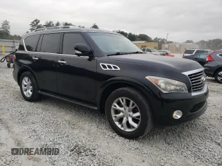 2012 Infiniti QX56 7-passenger with VIN JN8AZ2NF9C9519801, listed as a Copart auction lot 78795434 with 148,902 mi miles and Salvage Title. Bid and sale history available at carsss.com. Image 4.