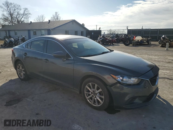 2015 Mazda 6 i Sport with VIN JM1GJ1U68F1163109, listed as a Copart auction lot 42489315 with 170,147 mi miles and Salvage Title. Bid and sale history available at DreamBid. Image 4.