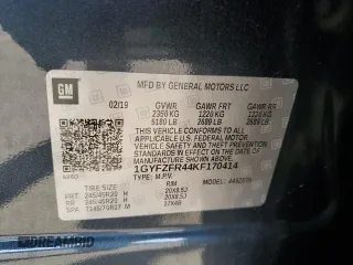 2019 Cadillac XT4 AWD Sport z VIN 1GYFZFR44KF170414, wystawiony jako Copart lot #45699935 z przebiegiem 67 731 mil mil oraz Szkoda całkowita • Salvage title. Historia ofert i sprzedaży dostępna na DreamBid. Obrazek 13.