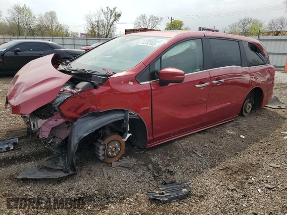 2022 Honda Odyssey Touring z VIN 5FNRL6H8XNB044219, wystawiony jako Copart lot #54767665 z przebiegiem 68 965 mil mil oraz Szkoda całkowita • Salvage title. Historia ofert i sprzedaży dostępna na DreamBid. Obrazek 1.