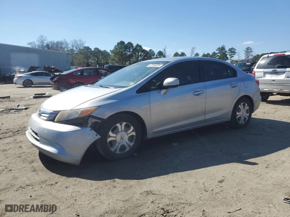 2012 Honda Civic Hybrid with VIN JHMFB4F29CS000798, listed as a Copart auction lot 47304835 with NaN miles and Clean Title. Bid and sale history available at carsss.com. Image 1.
