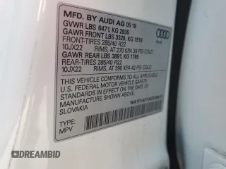 2019 Audi Q8 Prestige z VIN WA1FVAF10KD039615, wystawiony jako Copart lot #55595305 z przebiegiem 67 324 mil mil oraz Szkoda całkowita • Salvage title. Historia ofert i sprzedaży dostępna na DreamBid. Obrazek 12.