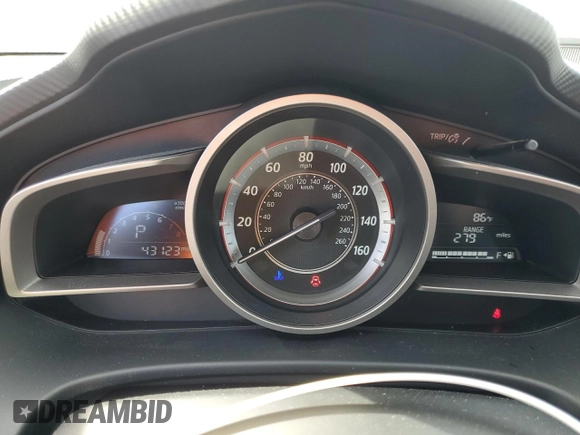 2016 Mazda 3 i Sport with VIN JM1BM1J79G1287549, listed as a Copart auction lot 45183375 with 43,123 mi miles and Salvage Title. Bid and sale history available at DreamBid. Image 9.