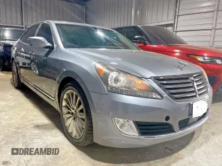 2014 Hyundai Equus Signature z VIN KMHGH4JH1EU084232, wystawiony jako Copart lot #57126355 z przebiegiem 146 902 mil mil oraz Szkody całkowita. Historia ofert i sprzedaży dostępna na DreamBid. Obrazek 1.