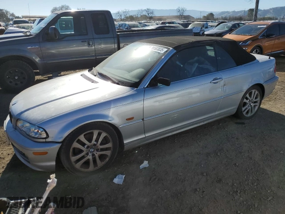 2001 BMW 3 Series 330Ci with VIN WBABS534X1JU87859, listed as a Copart auction lot 88583835 with 151,497 mi miles and Clean Title. Bid and sale history available at carsss.com. Image 1.