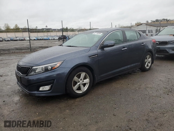 2015 Kia Optima LX with VIN KNAGM4A7XF5535691, listed as a Copart auction lot 52178395 with 154,976 mi miles and Clean Title. Bid and sale history available at carsss.com. Image 1.