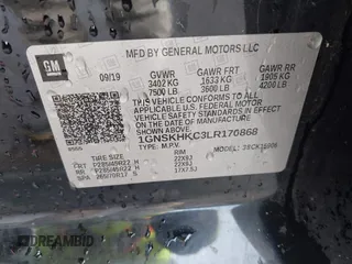 2020 Chevrolet Suburban LT with VIN 1GNSKHKC3LR170868, listed as a IAAI auction lot 41575519 with 131,080 mi miles. Bid and sale history available at carsss.com. Image 9.