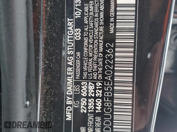 2014 Mercedes-Benz S 550 z VIN WDDUG8FB5EA022362, wystawiony jako Copart lot #83009334 z przebiegiem 150 558 mil mil oraz Szkoda całkowita • Salvage title. Historia ofert i sprzedaży dostępna na DreamBid. Obrazek 13.