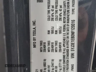 2022 Tesla Model 3 Long Range with VIN 5YJ3E1EB0NF120016, listed as a Copart auction lot 51757835 with 40,030 mi miles and Salvage Title. Bid and sale history available at DreamBid. Image 12.