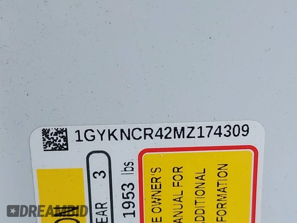 2021 Cadillac XT5 FWD Premium Luxury z VIN 1GYKNCR42MZ174309, wystawiony jako IAAI lot #42051341 z przebiegiem 75 544 mil mil oraz . Historia ofert i sprzedaży dostępna na DreamBid. Obrazek 9.