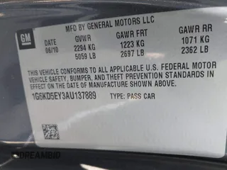 2010 Cadillac DTS w/1SC with VIN 1G6KD5EY3AU137889, listed as a IAAI auction lot 41799888 with 171,546 mi miles. Bid and sale history available at carsss.com. Image 9.