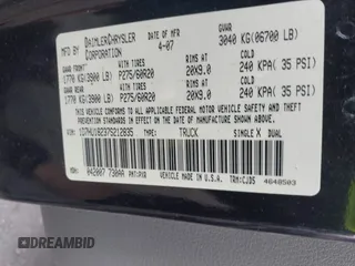 2007 Dodge 1500 Laramie с VIN 1D7HU18237S212835, выставлен на аукционе IAAI как лот 42559685 с пробегом 166 706 миль миль и . История ставок и продаж доступна на DreamBid. Изображение 9.