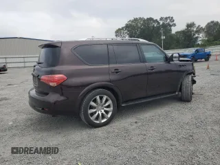 2012 Infiniti QX56 7-passenger with VIN JN8AZ2NFXC9517801, listed as a Copart auction lot 72724824 with 131,185 mi miles and Salvage Title. Bid and sale history available at carsss.com. Image 3.