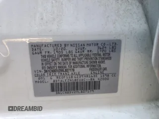 2021 Nissan Versa S with VIN 3N1CN8DV2ML807179, listed as a Copart auction lot 82795944 with 60,752 mi miles and Salvage Title. Bid and sale history available at carsss.com. Image 12.