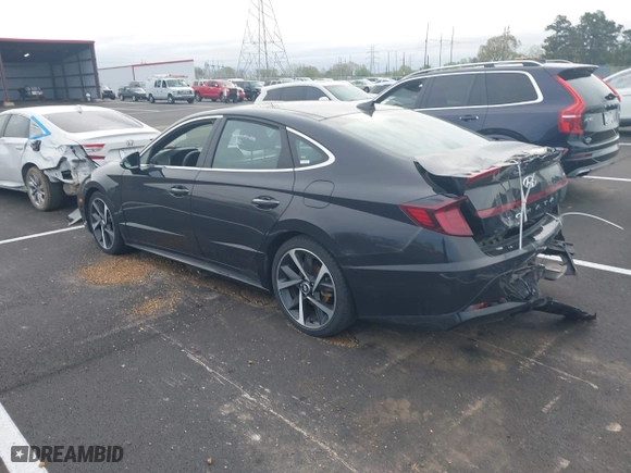 2023 Hyundai Sonata SEL Plus with VIN KMHL44J21PA279726, listed as a IAAI auction lot 41915491 with 52,834 mi miles. Bid and sale history available at carsss.com. Image 3.