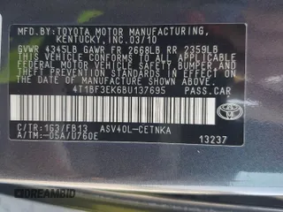 2011 Toyota Camry LE with VIN 4T1BF3EK6BU137695, listed as a Copart auction lot 64115735 with 222,659 mi miles and Clean title. Bid and sale history available at DreamBid. Image 12.