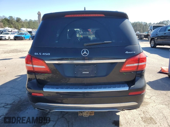2017 Mercedes-Benz GLS 450 with VIN 4JGDF6EE3HA883469, listed as a Copart auction lot 46098445 with 136,804 mi miles and Salvage Title. Bid and sale history available at DreamBid. Image 6.