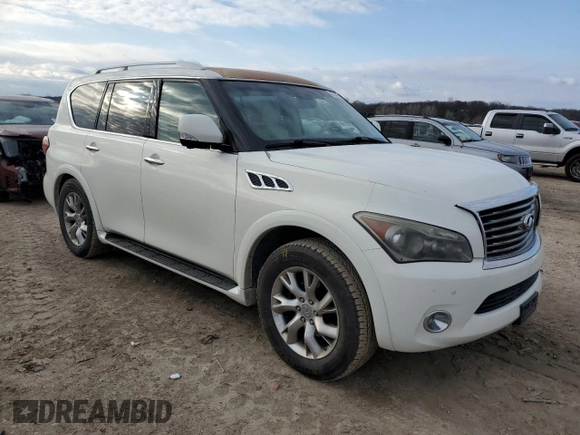 2013 Infiniti QX56 with VIN JN8AZ2NEXD9040540, listed as a Copart auction lot 47541055 with 187,686 mi miles and Salvage Title. Bid and sale history available at carsss.com. Image 4.