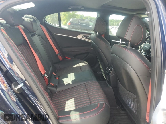2023 Genesis G70 2.0T with VIN KMTG34TA8PU127827, listed as a Copart auction lot 59662305 with 6,310 mi miles and Salvage title. Bid and sale history available at DreamBid. Image 10.