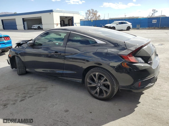 2019 Honda Civic Coupe Sport with VIN 2HGFC4B84KH306324, listed as a Copart auction lot 43024895 with 44,755 mi miles and Salvage Title. Bid and sale history available at carsss.com. Image 2.