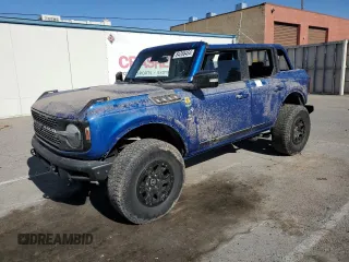 2021 Ford Bronco First Edition with VIN 1FMEE5EP0MLA40086, listed as a Copart auction lot 84266454 with Not Provided miles and Salvage Title. Bid and sale history available at DreamBid. Image 1.